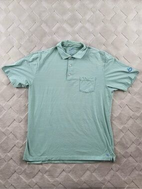 Peter Millar Seaside Wash Polo Shirt Mens Large Striped